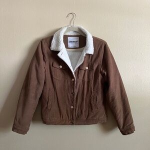 Andrea Exterior Sherpa-Lined Corduroy Jacket Women's Size Medium